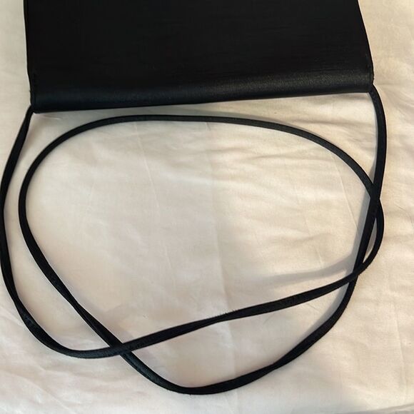 Unbranded Satin Black Evening Bag with a Rhinestone Buckle - Picture 11 of 11